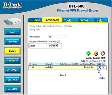 Настройка firewall на d link